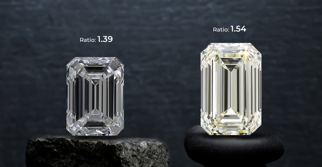 Ideal ratios of Emerald cut diamond