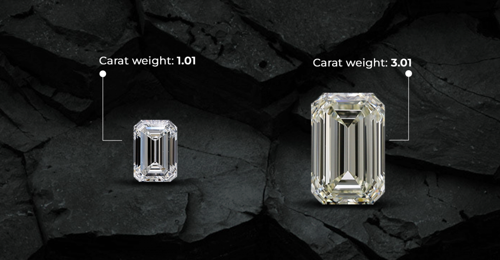 Ideal carat weight of Emerald cut diamond