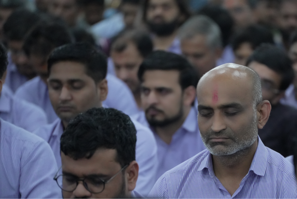 Employees doing Meditation